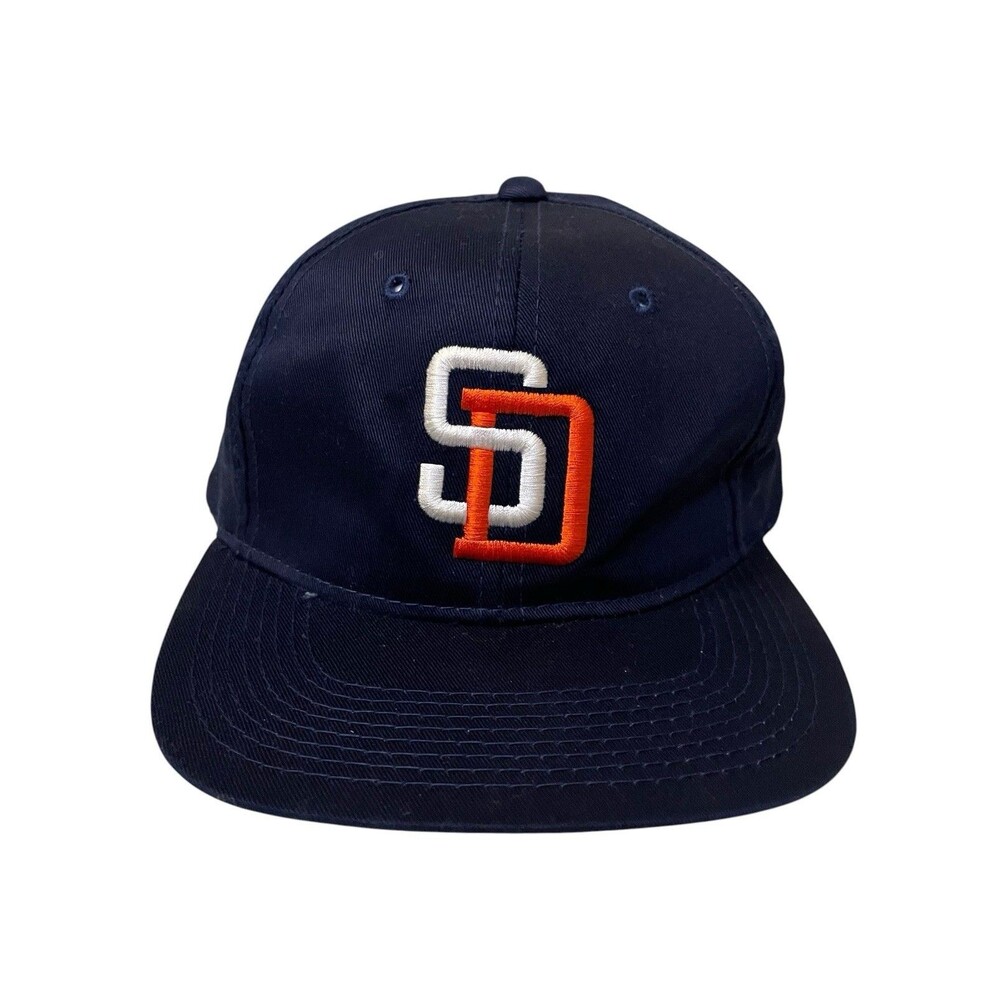 Vintage 90s Signatures San Diego Padres Blue Snapback Hat Cap One Size